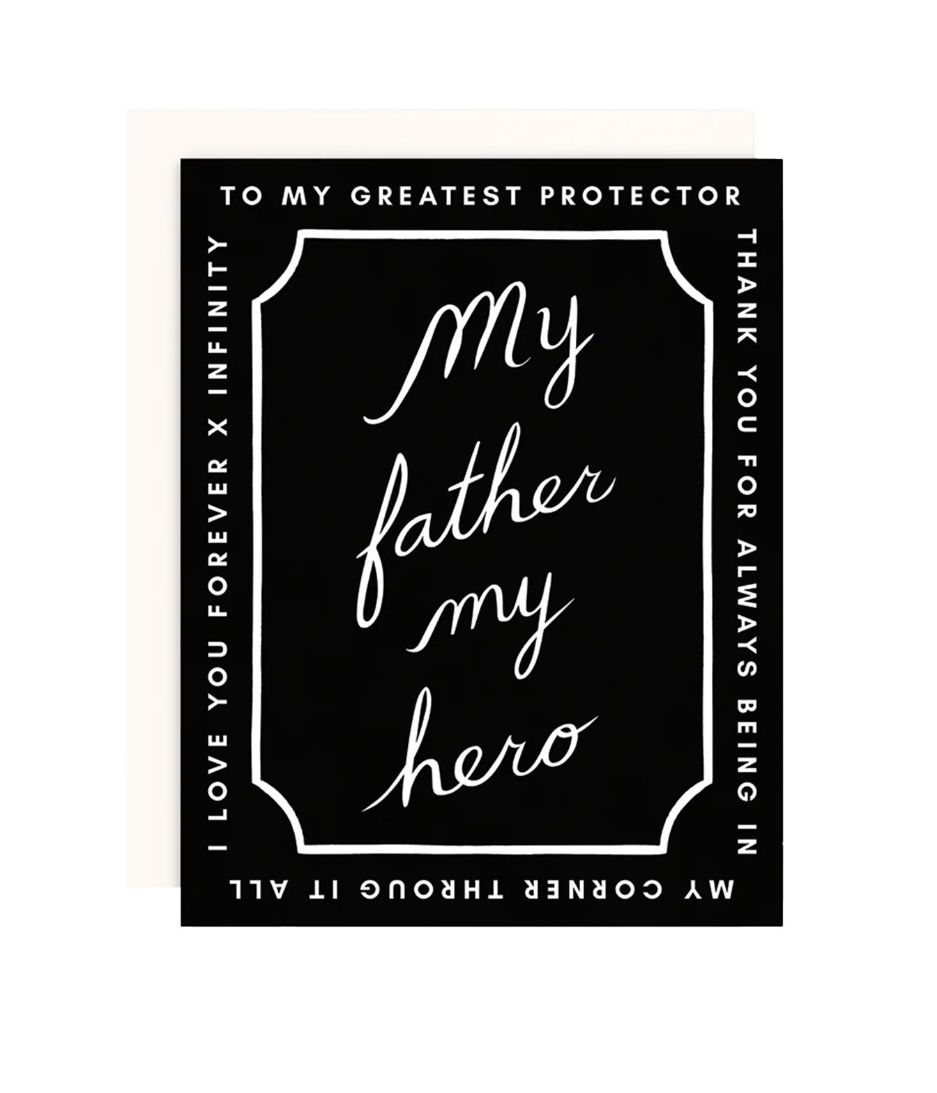 Girl w/ Knife My Father My Hero Card front view with illustrated design