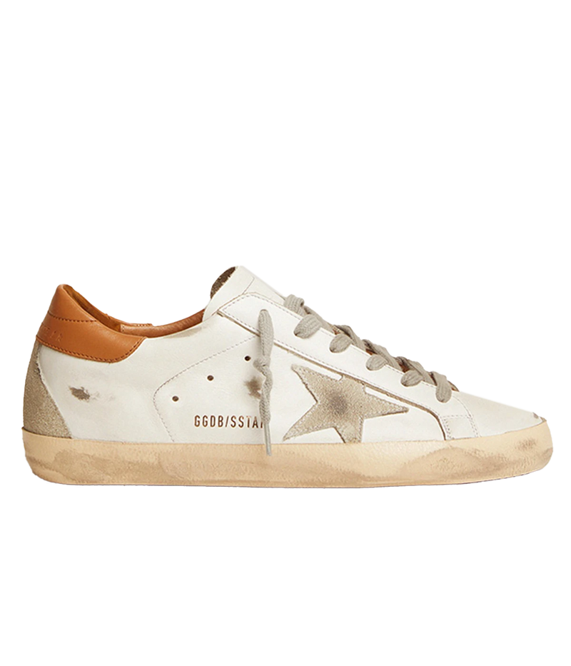Super Star Leather Upper & Heel Suede in White, Ice & Light Brown