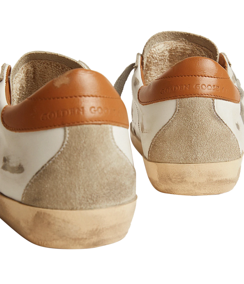 Super Star Leather Upper & Heel Suede in White, Ice & Light Brown