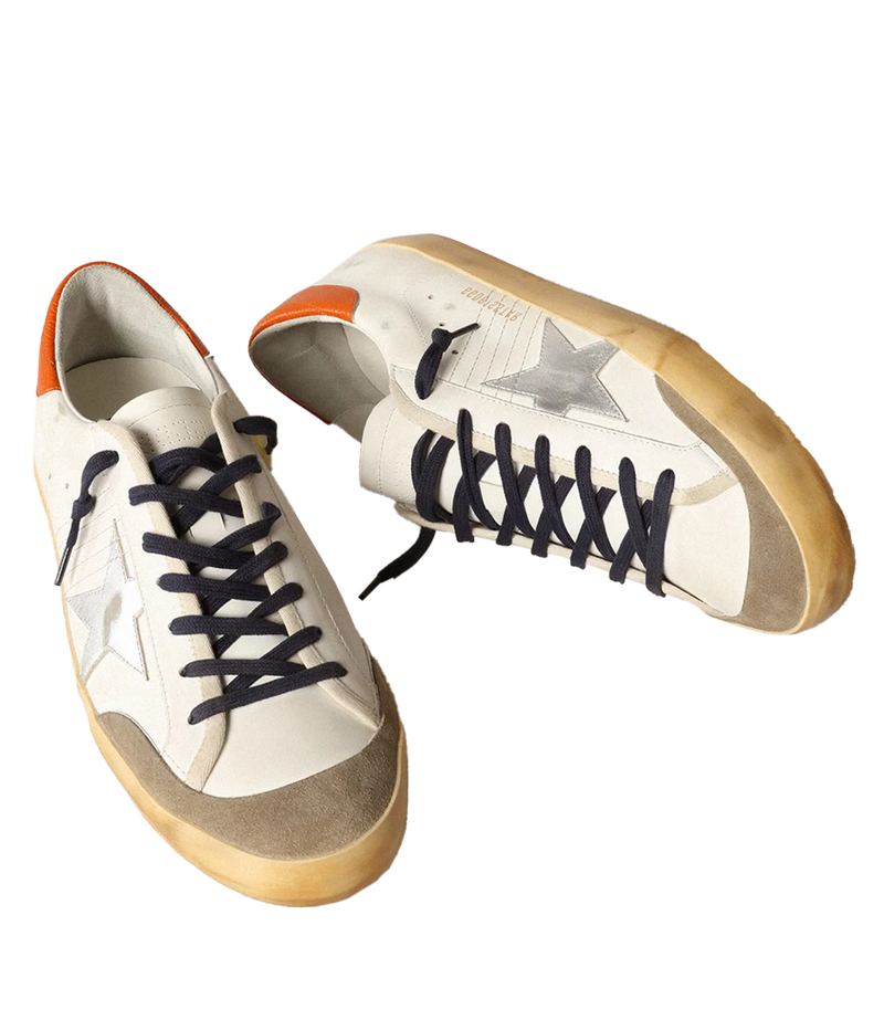 Super Star Sneaker in White Silver Orange