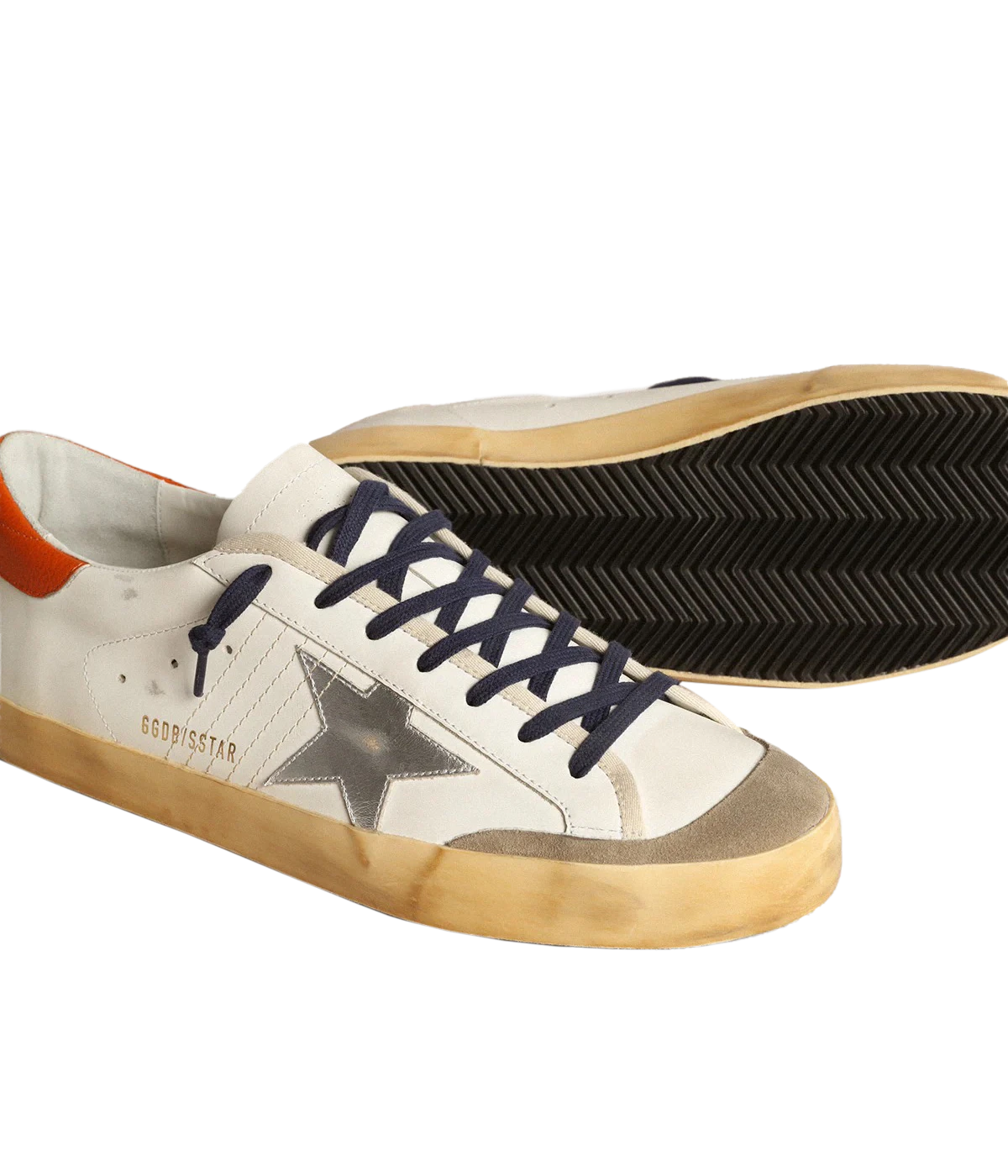 Super Star Sneaker in White Silver Orange