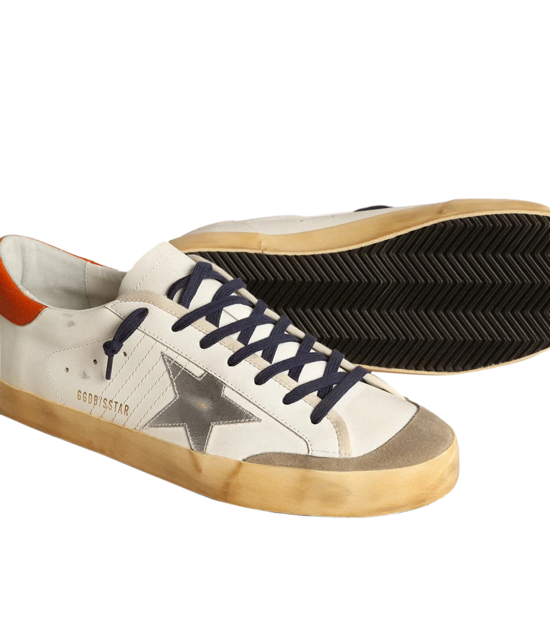 Super Star Sneaker in White Silver Orange