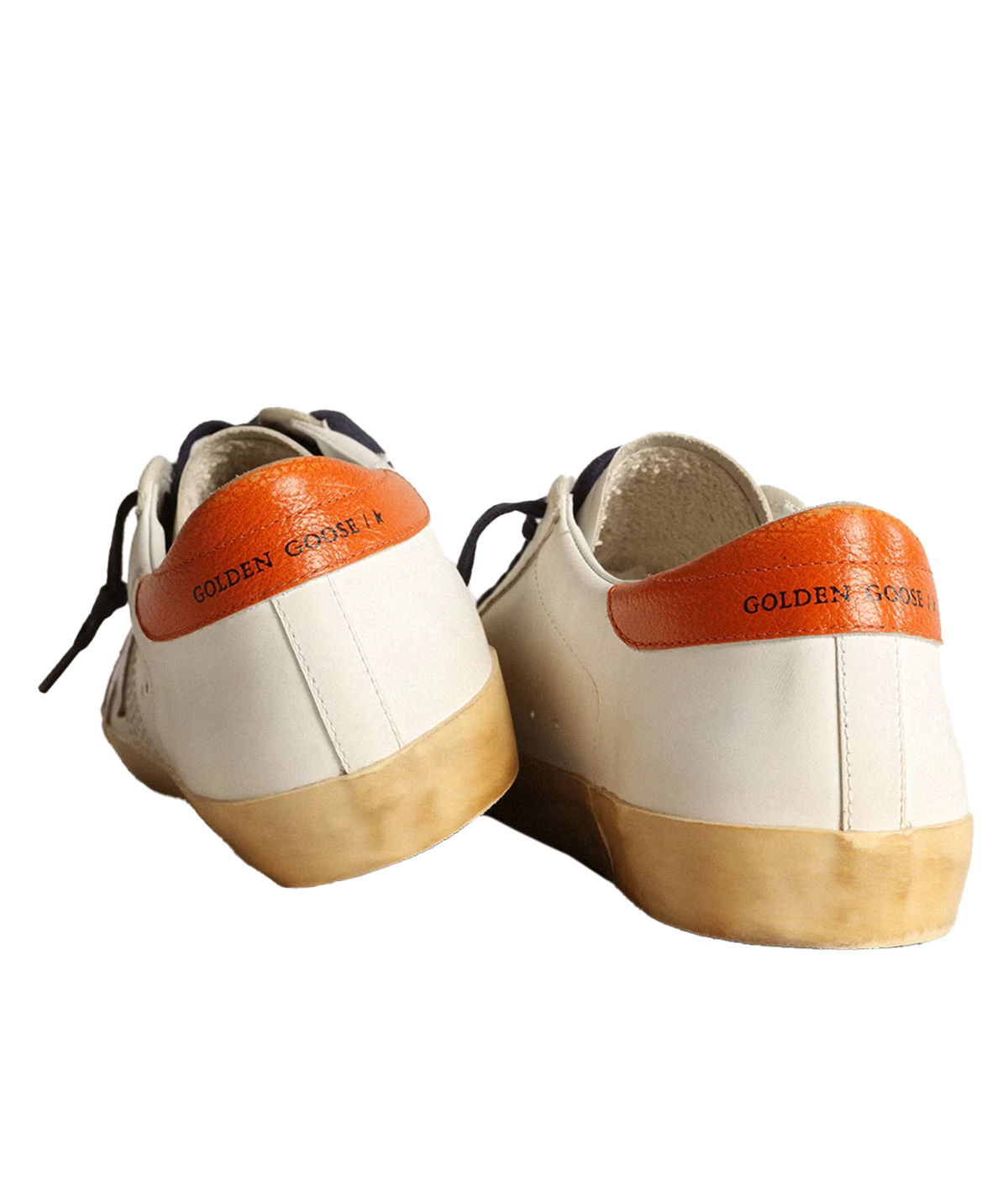 Super Star Sneaker in White Silver Orange