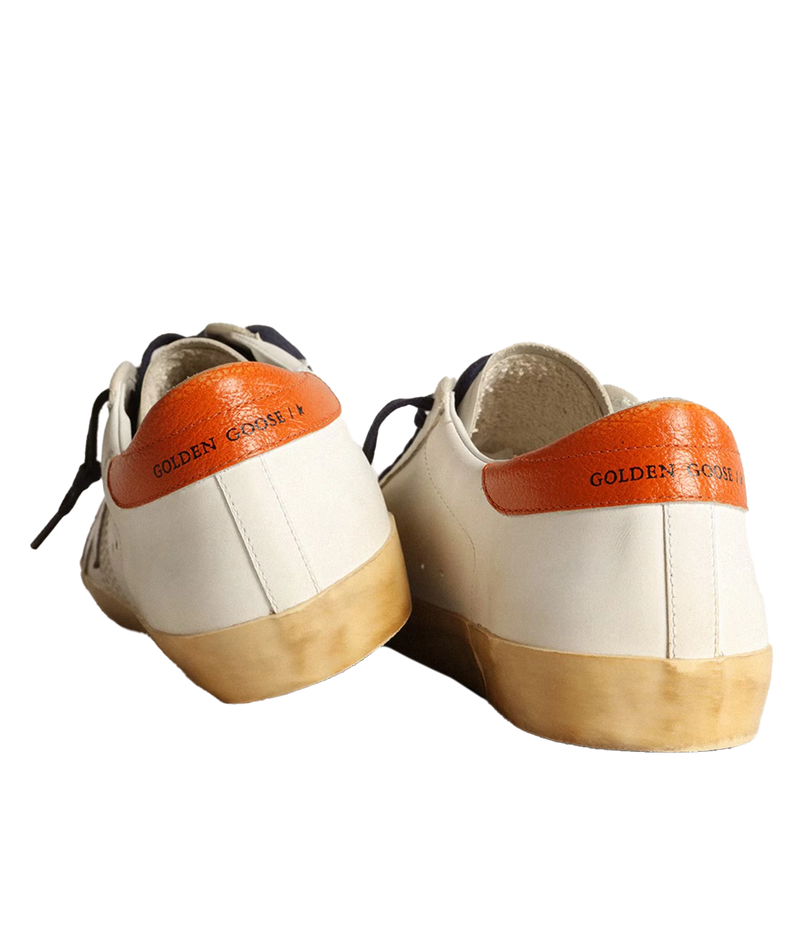 Super Star Sneaker in White Silver Orange