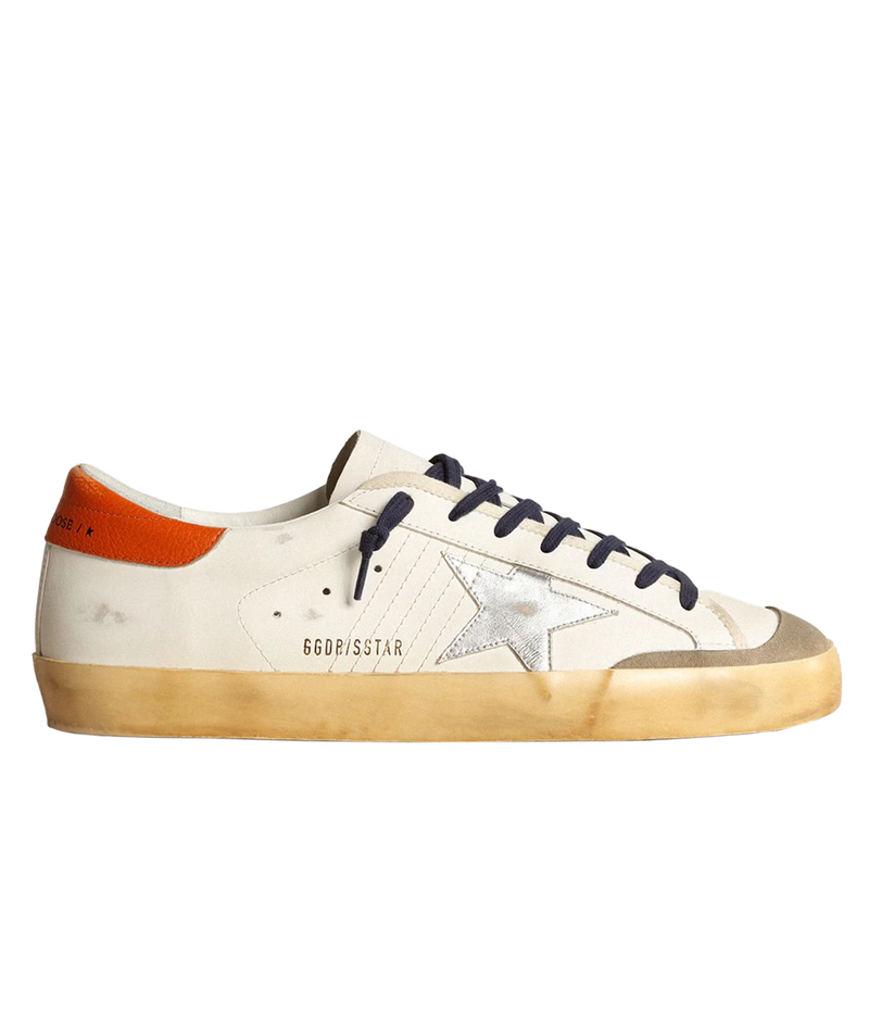 Super Star Sneaker in White Silver Orange
