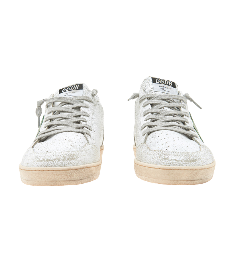 Ball Star Sneaker in White & Green