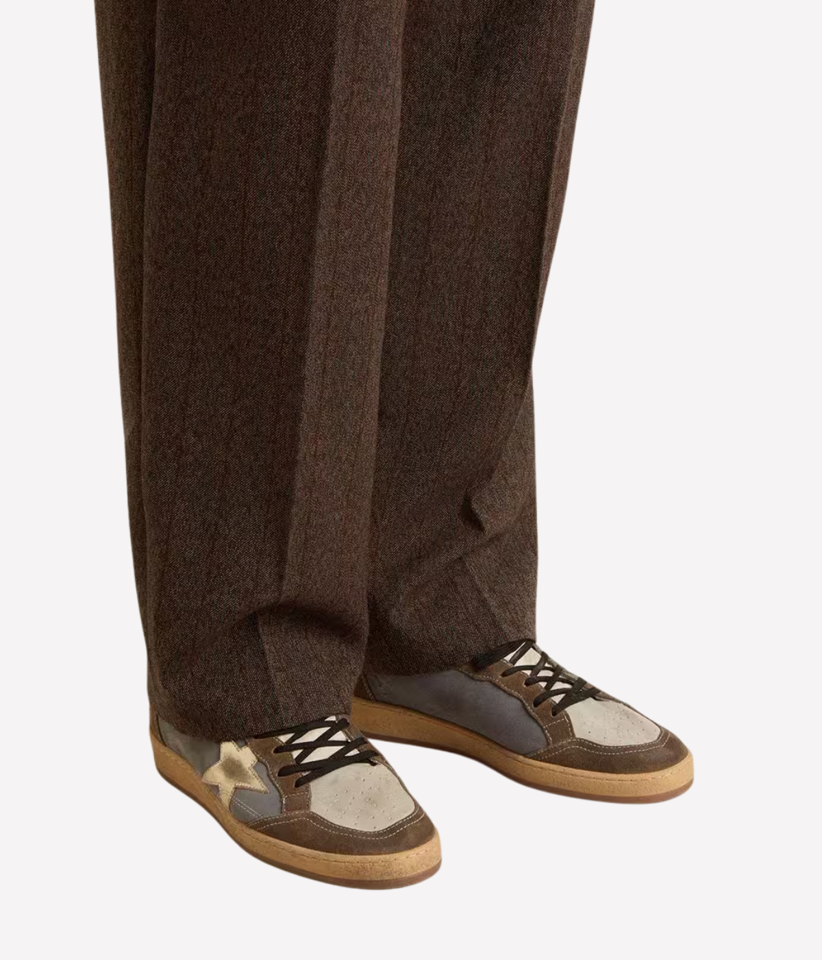 Ball Star Sneaker in Denim Blue, Green & Beige