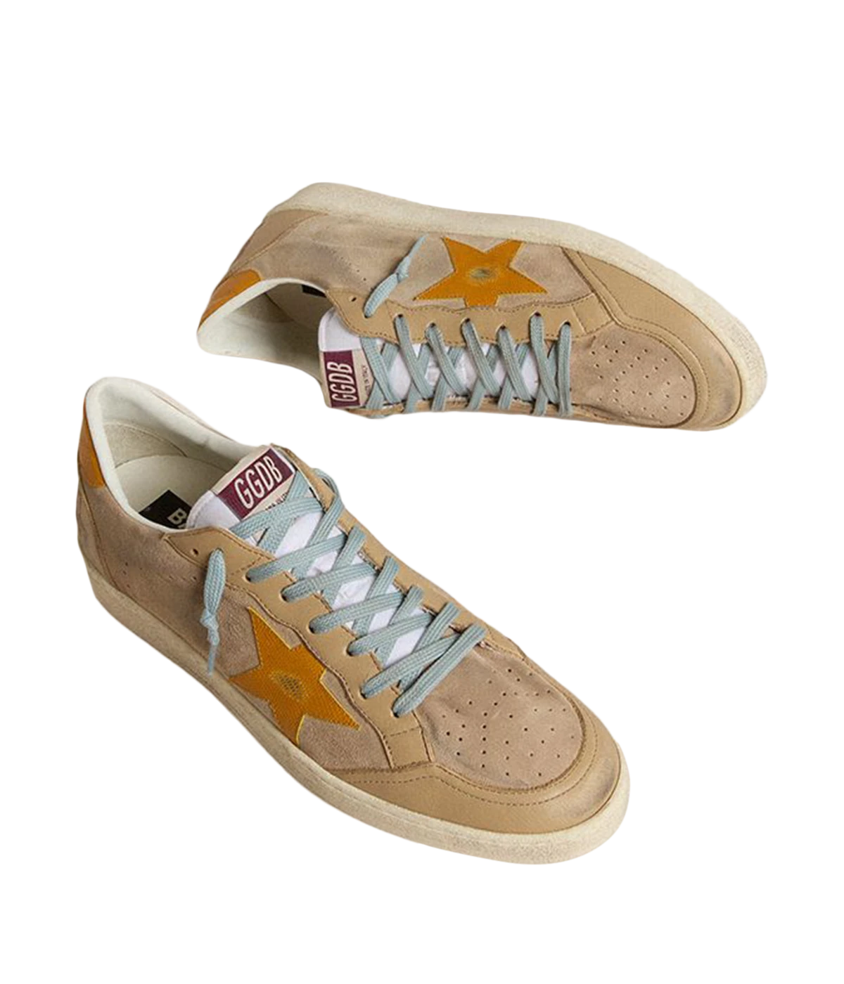 Ball Star Sneaker in Taupe, White & Yellow