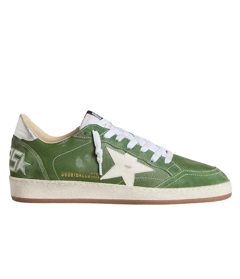 Ball Star Sneaker in Green, White & Silver