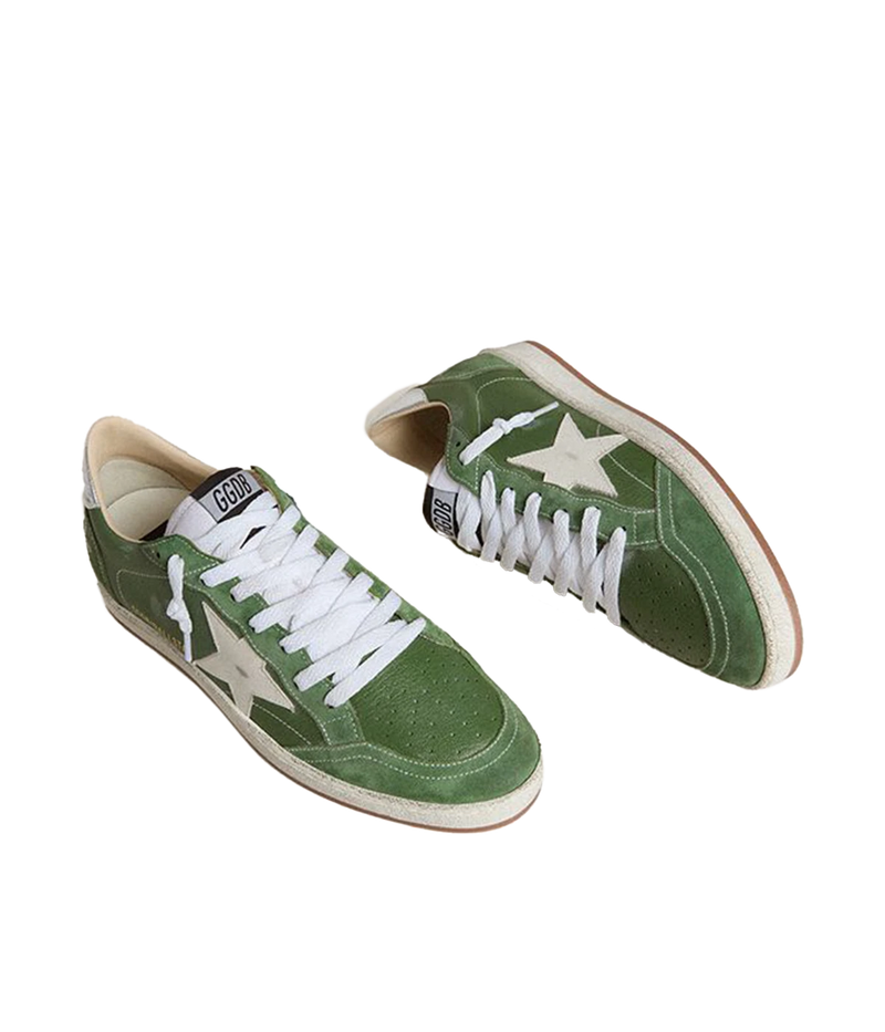 Ball Star Sneaker in Green, White & Silver