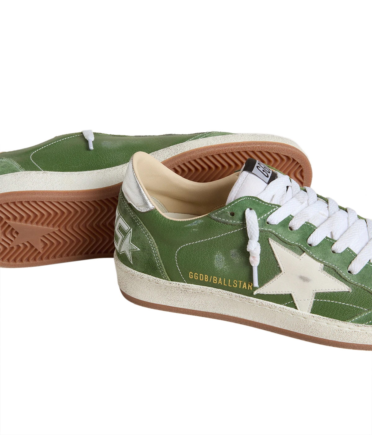 Ball Star Sneaker in Green, White & Silver