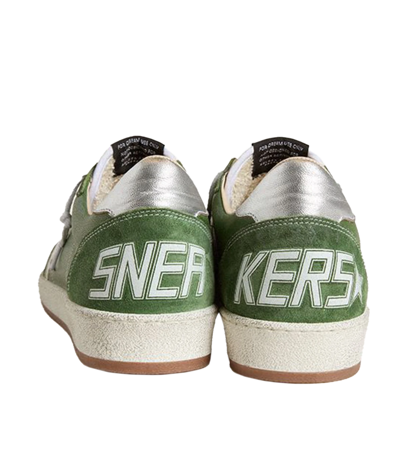 Ball Star Sneaker in Green, White & Silver