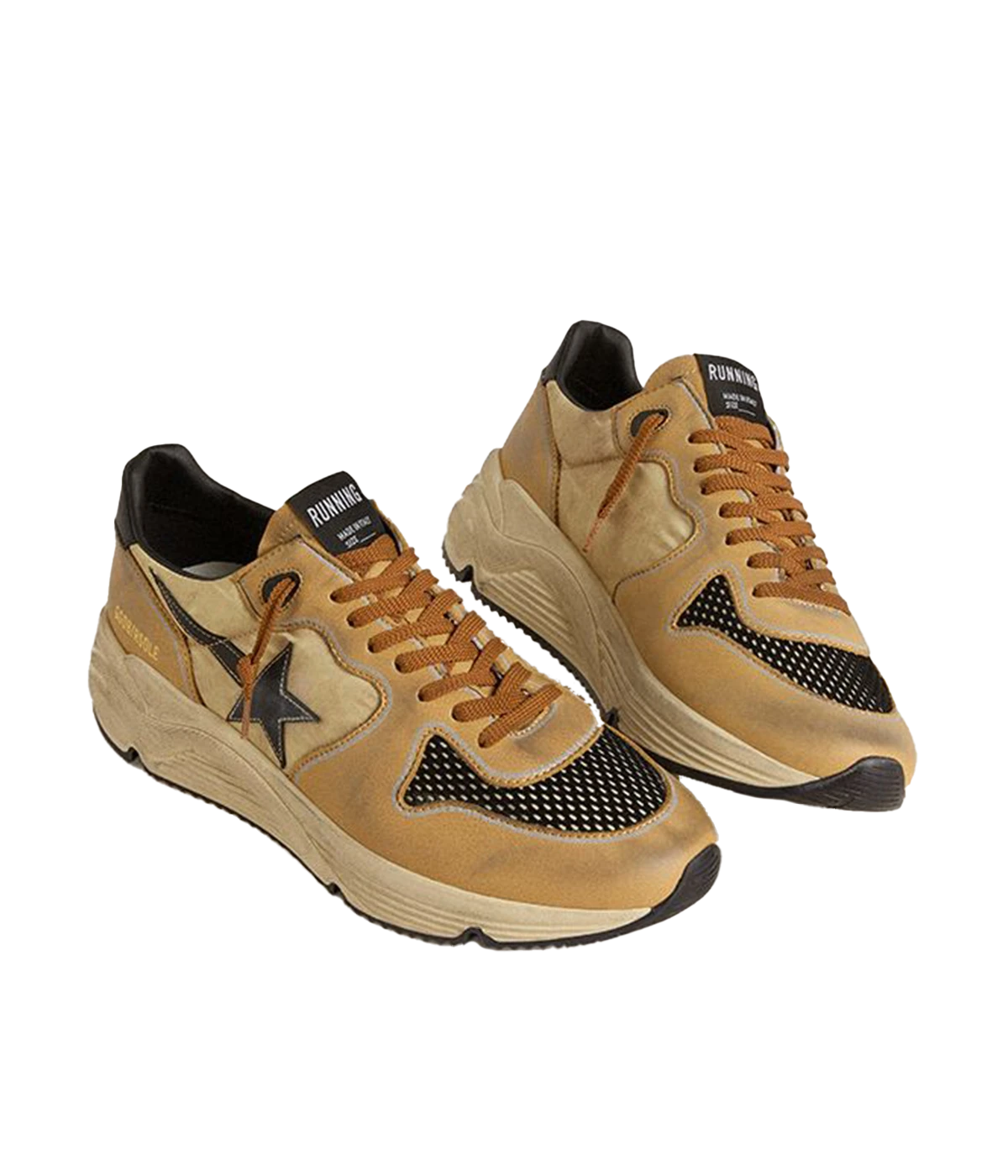 Running Sole Sneaker in Beige & Black