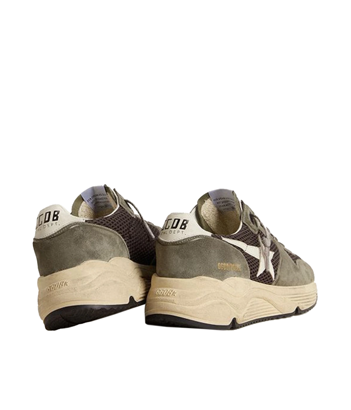 Running Sneaker in Green, Grey & White