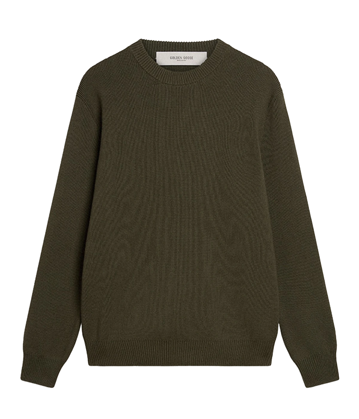 Golden Regular Crew Neck Knit in Military Green
