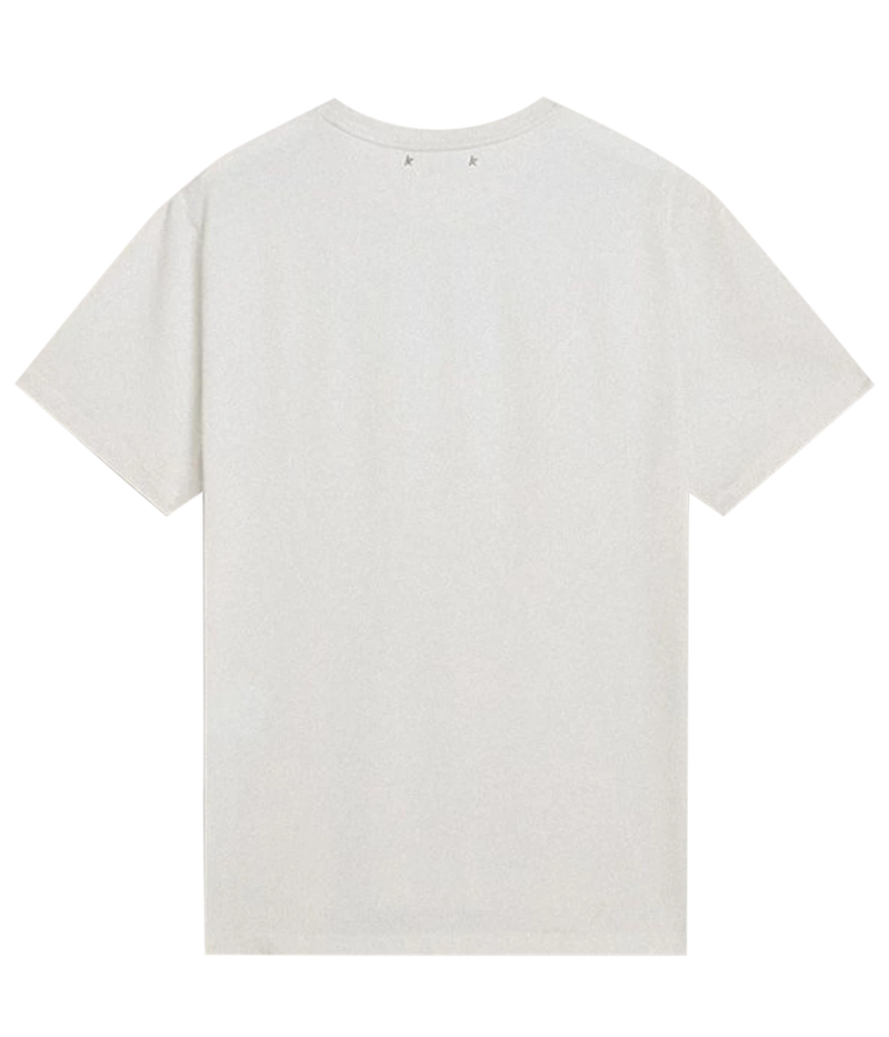 White short-sleeve tee with green ‘Golden Club Since 2000’ print and star detail on back, made from soft cotton.