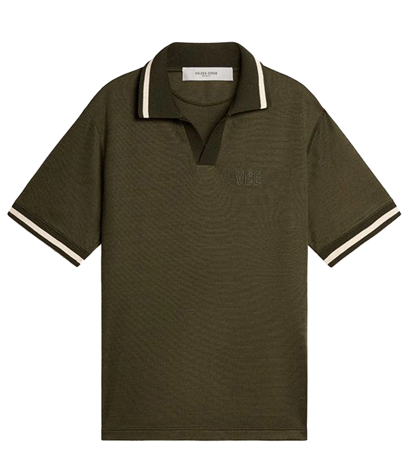 Journey Piquet Knitted Polo in Grape Leaf
