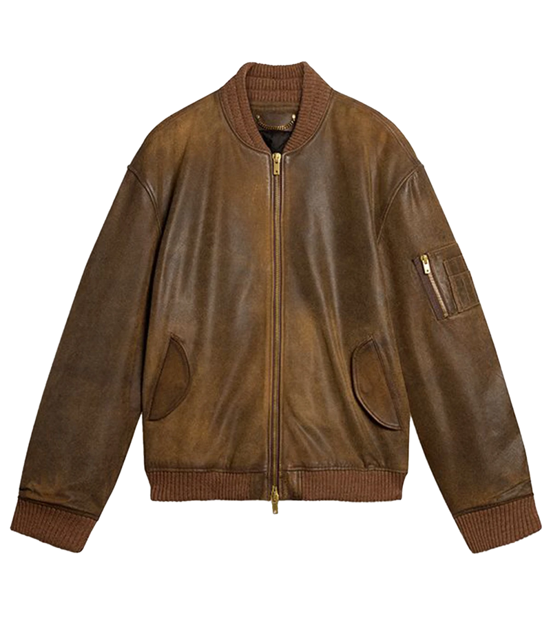 Journey Leather Bomber in French Roast