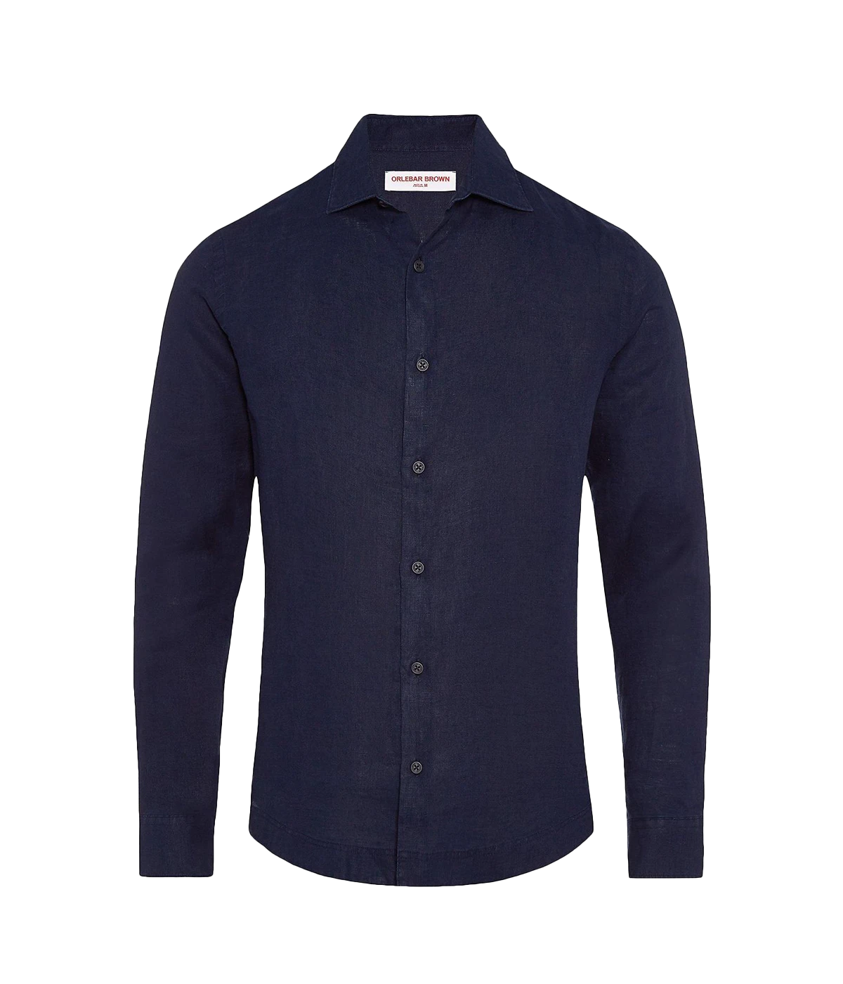 Giles Smart Linen Cut Shirt Shirt in Navy