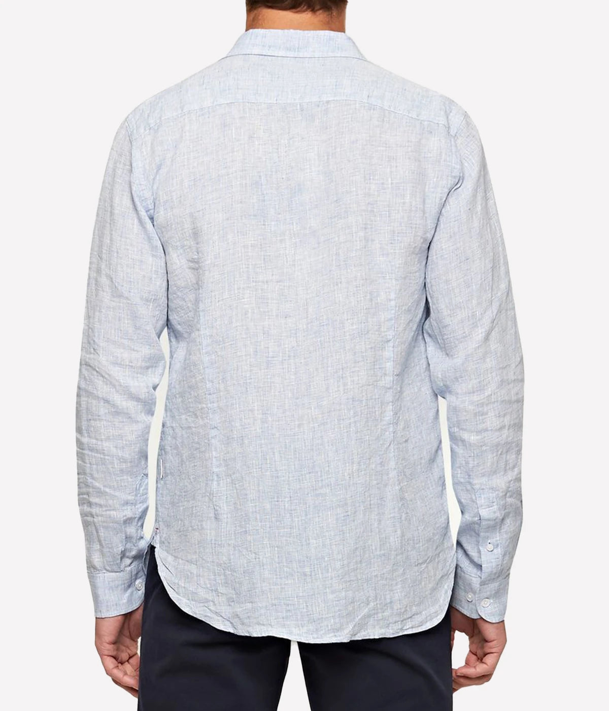 Giles Linen Shirt in Navy & White
