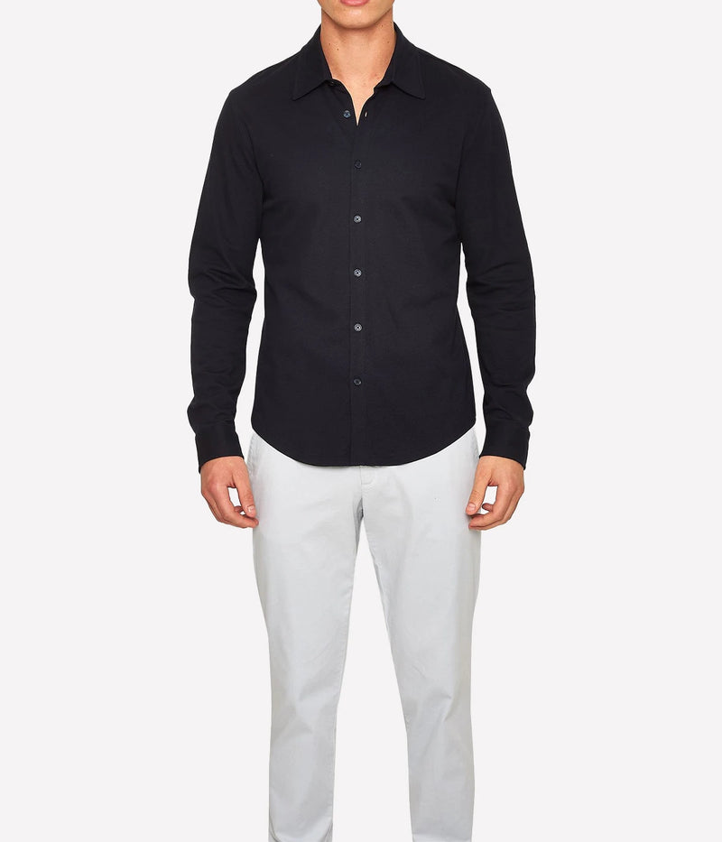 Giles Pique Shirt in Night Iris