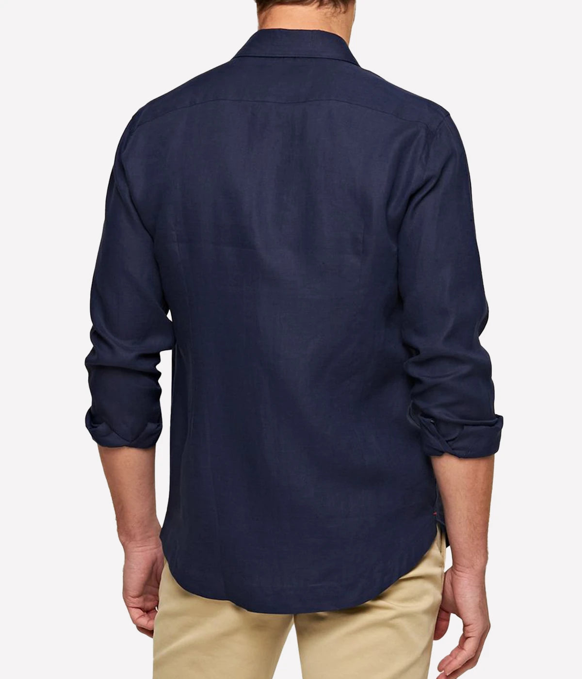 Giles Smart Linen Cut Shirt Shirt in Navy