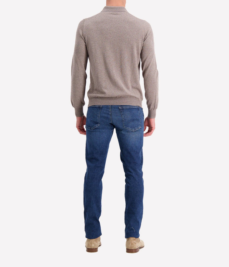 Gran Sasso Tennis long sleeve in 100% virgin wool, offering a durable and flexible fit, perfect for athletic activities, made in Italy.