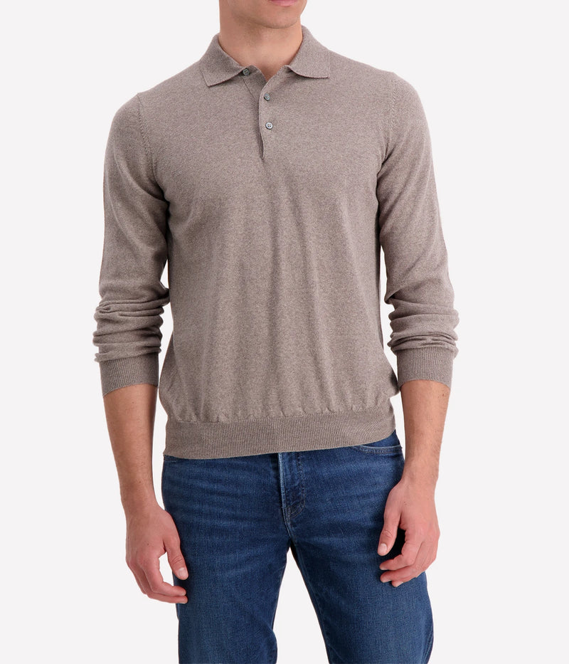 Gran Sasso Tennis long sleeve in 100% virgin wool, offering a durable and flexible fit, perfect for athletic activities, made in Italy.