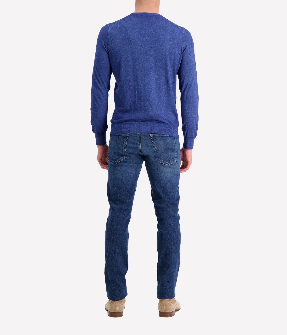Gran Sasso crew long sleeve in 100% cashmere, offering a sleek, professional look, made in Italy