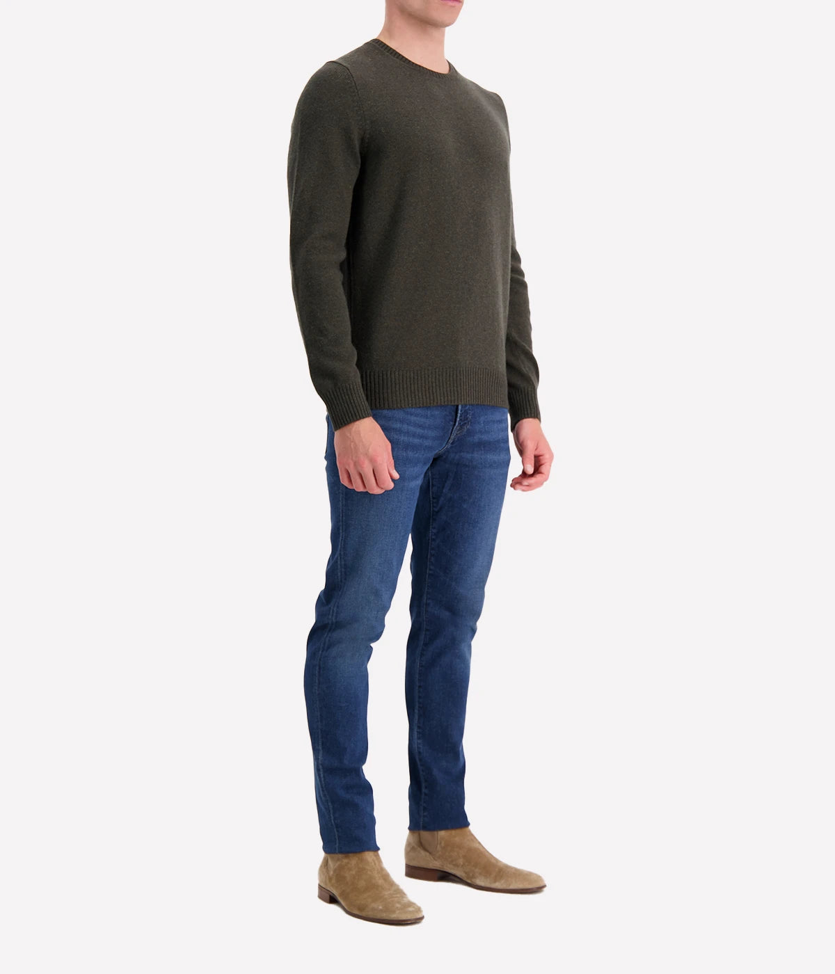 Gran Sasso long sleeve crewneck in 100% merino wool, offering durability and comfort, made in Italy