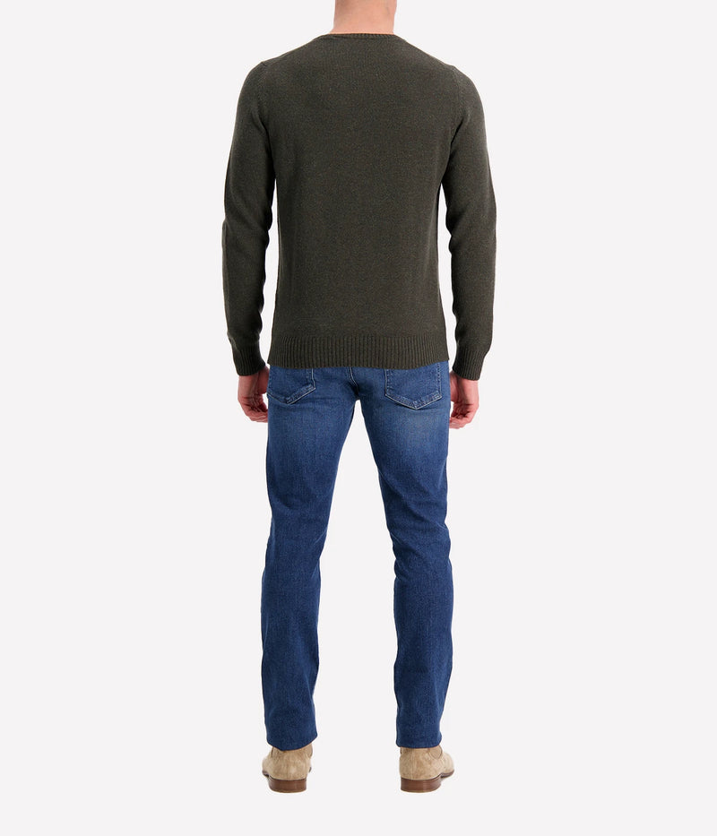 Gran Sasso long sleeve crewneck in 100% merino wool, offering durability and comfort, made in Italy