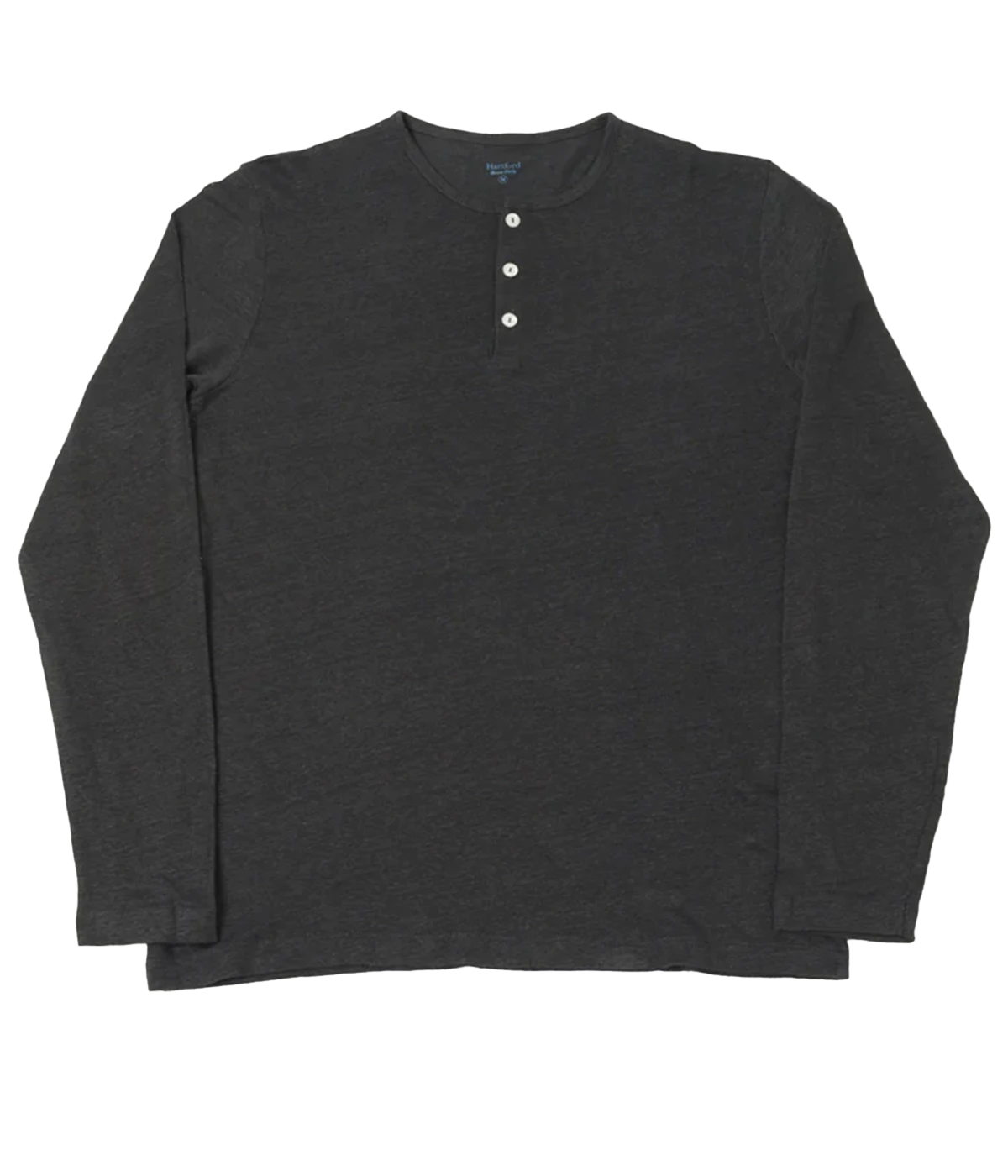 Linen Henley T-Shirt in Charcoal