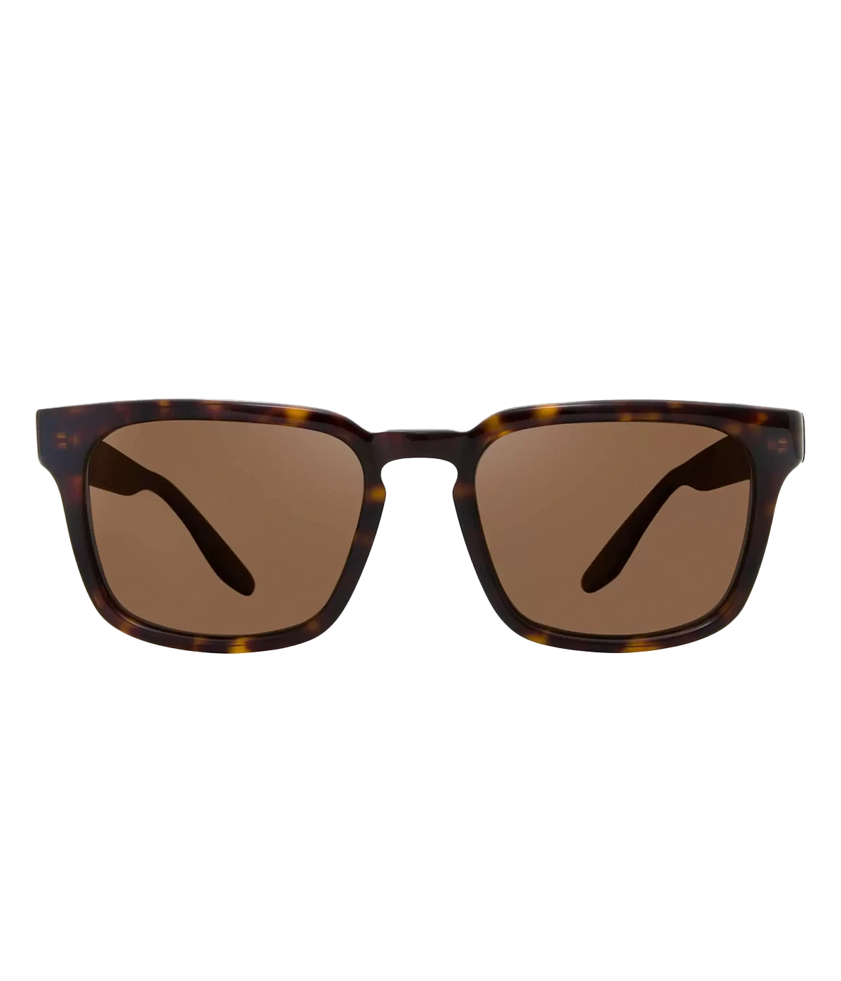 An elevated classic squared frame sunglass, with brown tortoise acetate frames and light brown lenses. Summer staple, luxury eyewear, made in Italy.