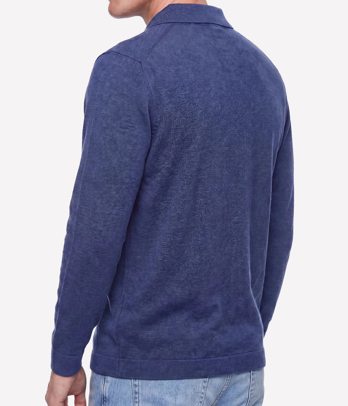 Knitted Pullover Polo in INDIGO