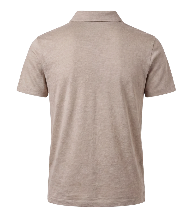 Men Knitted Polo in SAND