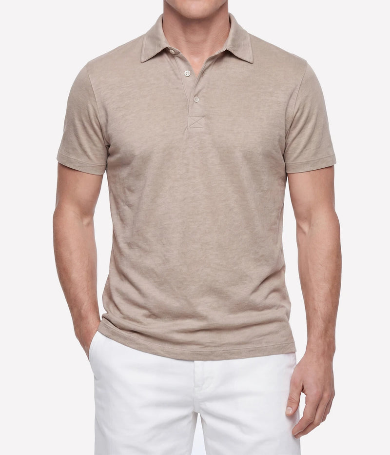 Men Knitted Polo in SAND