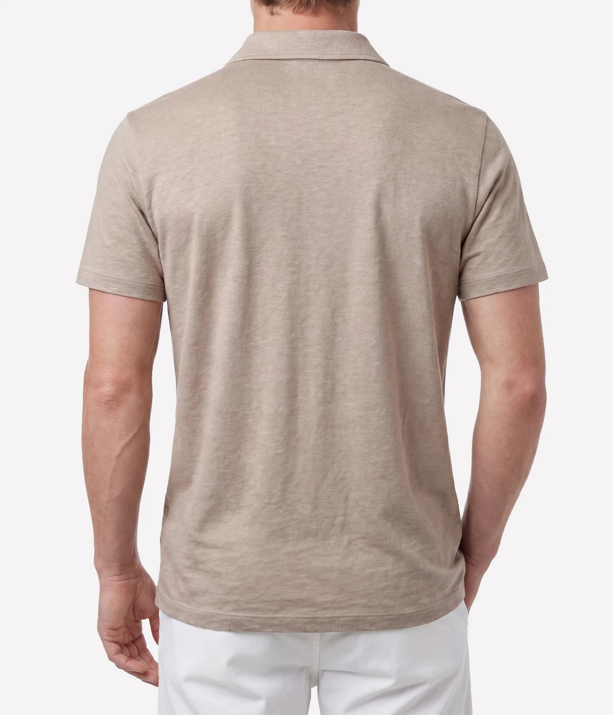 Men Knitted Polo in SAND