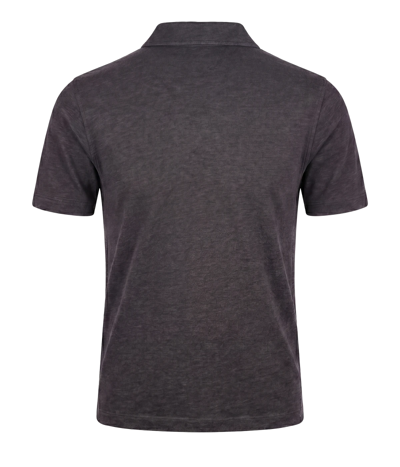 Men Knitted Polo in Thunder