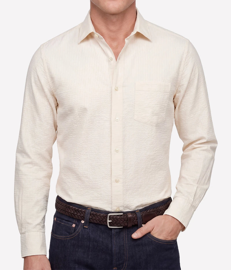 Paul Woven Shirt in Off White