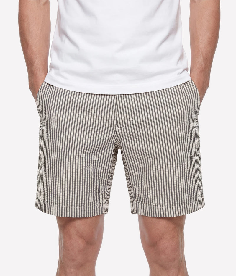 Taylor Woven Short in Blue and Cream