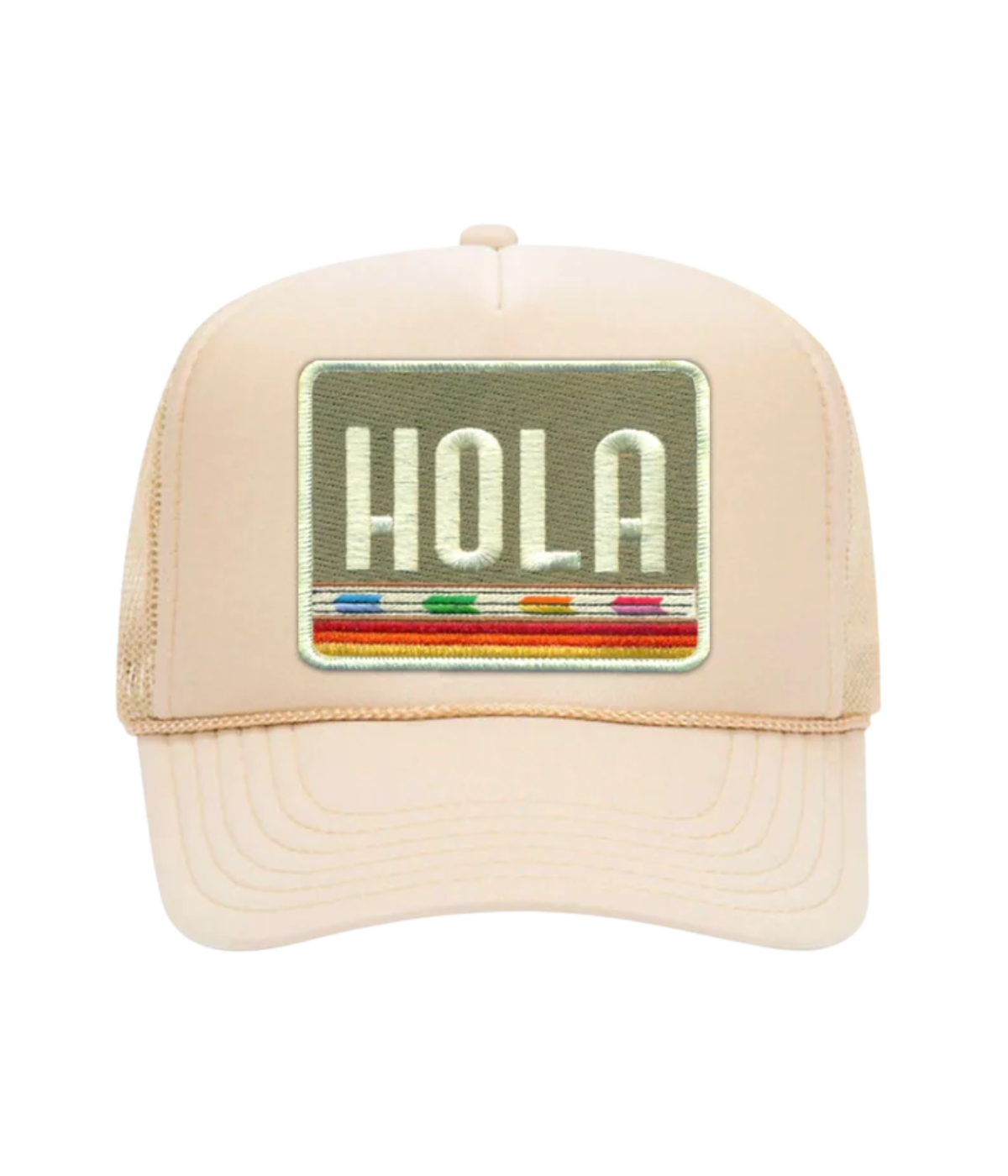 Hola Trucker Hat in Cream