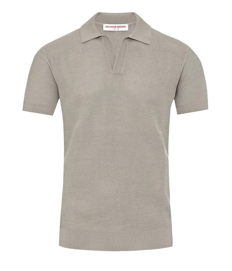 Horton Pique Stitch Polo in Cinder