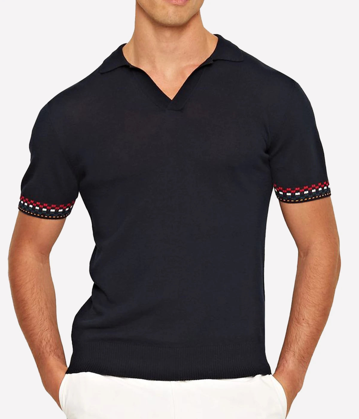 Horton OB Checkerboard Polo in Night Iris