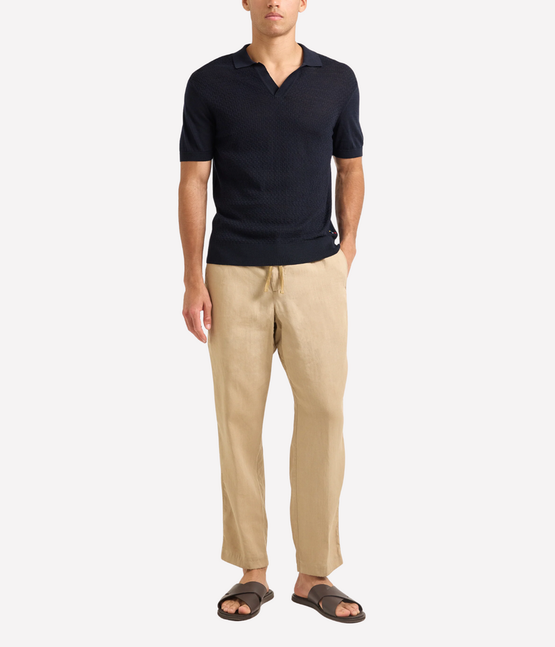 Horton Silk Cotton Polo in Night Iris