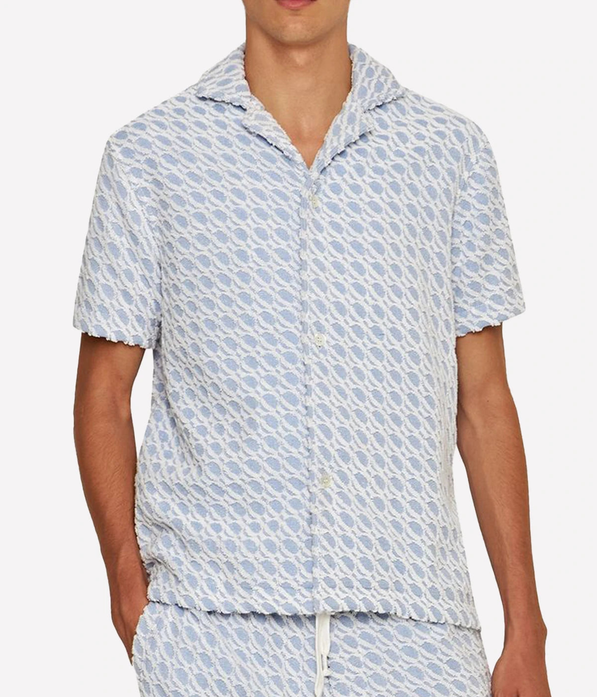 Howell Towelling Orbit Polo in Wish Blue