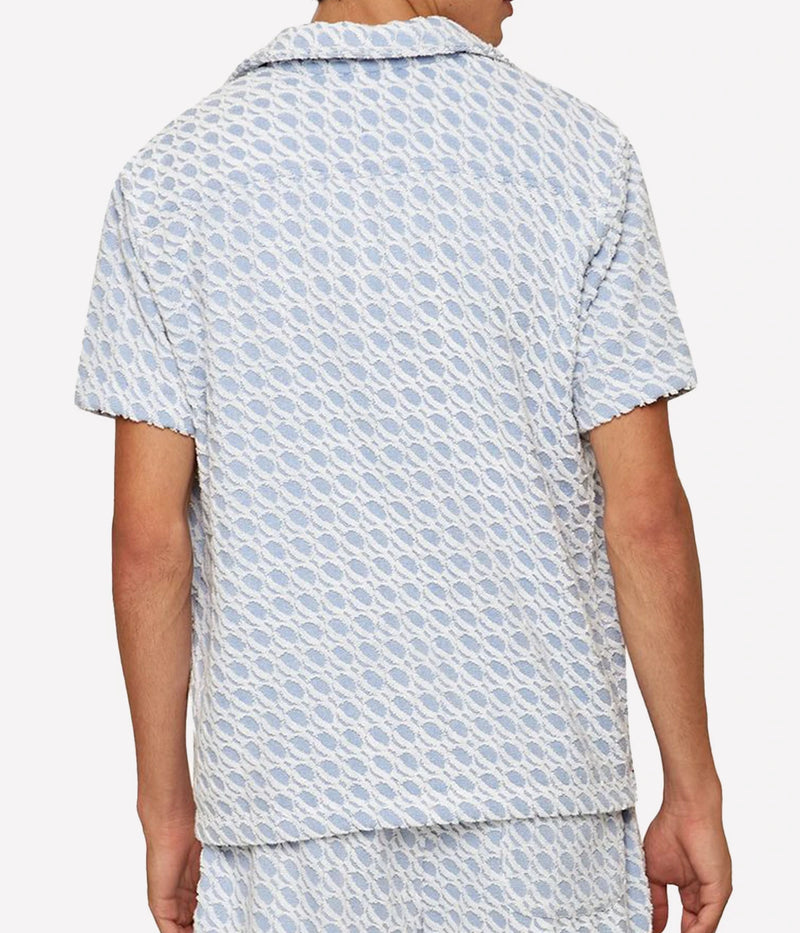 Howell Towelling Orbit Polo in Wish Blue