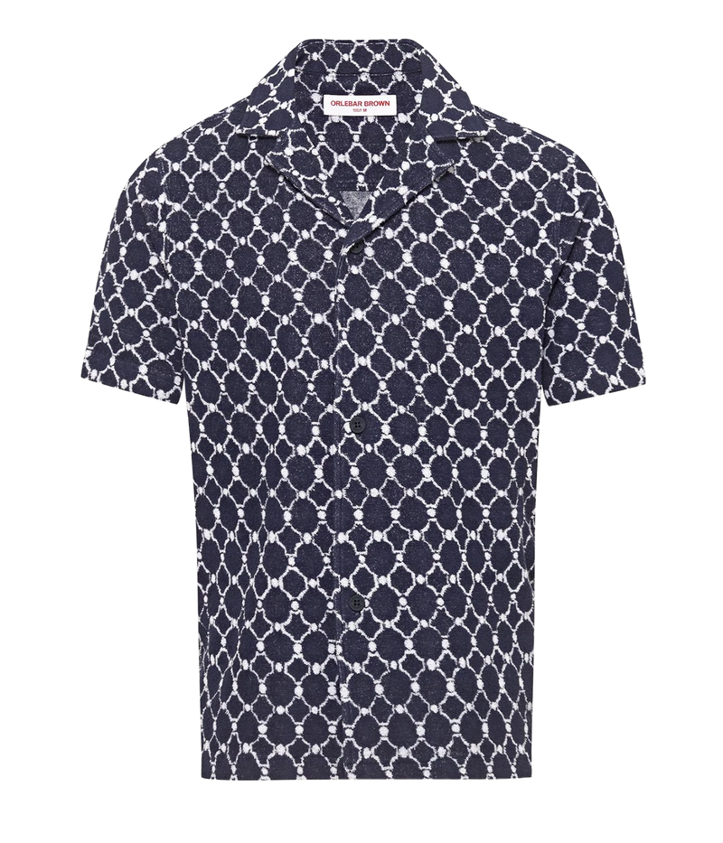 Howell Geo Knit Shirt in Midnight Navy
