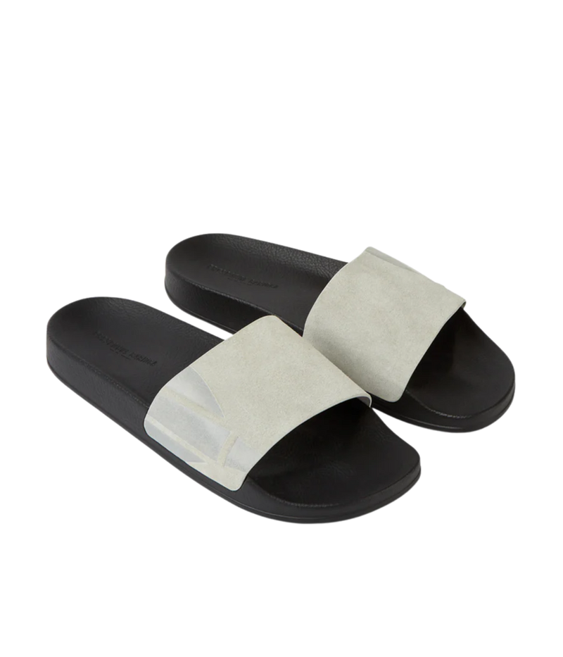 Humberto Suede Slides in Light Grey