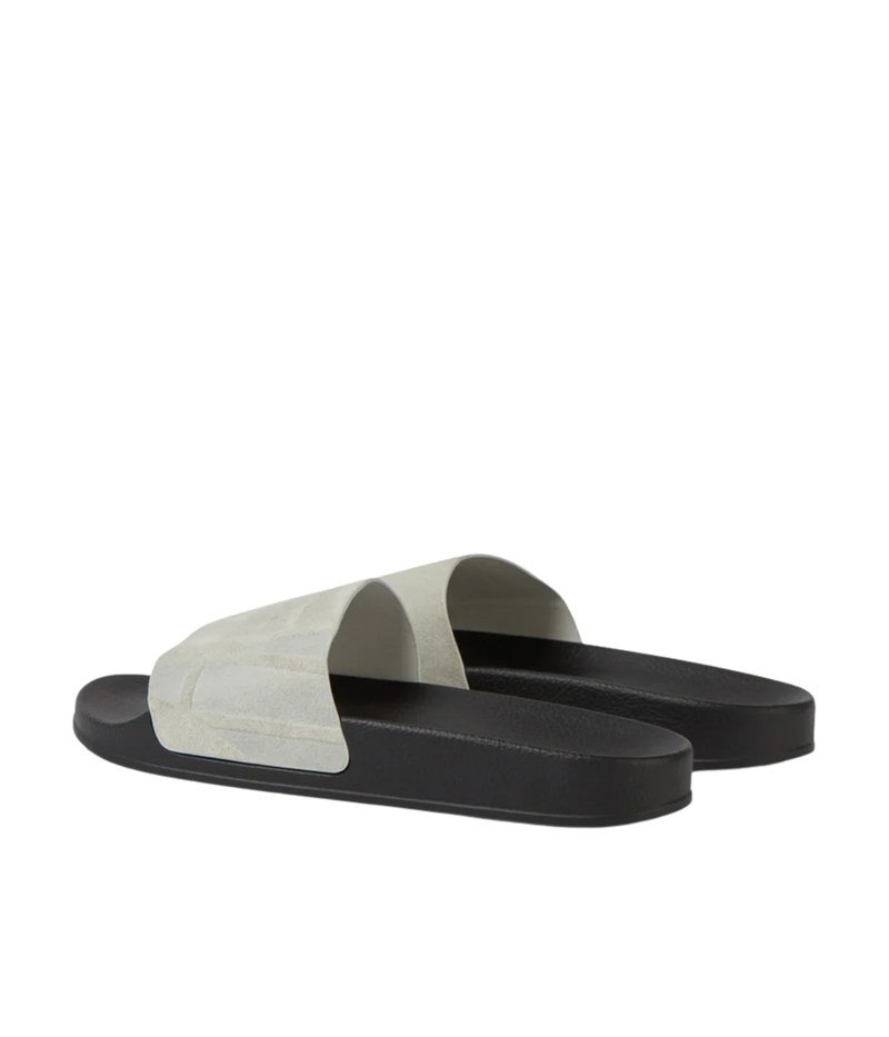 Humberto Suede Slides in Light Grey