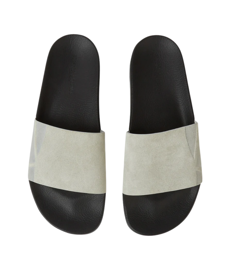 Humberto Suede Slides in Light Grey
